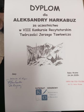 VIII Konkurs Recytatorski Twórczości Jerzego Tawłowicza